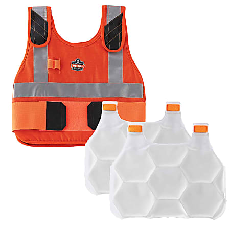 Ergodyne Chill-Its Phase Change Cooling Vest, Premium FR, Large/X-Large, Orange, 6215