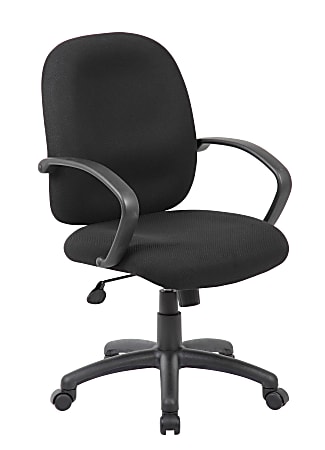 Boss Office Products Ergonomic Budget Tweed Mid-Back Task Chair, Black