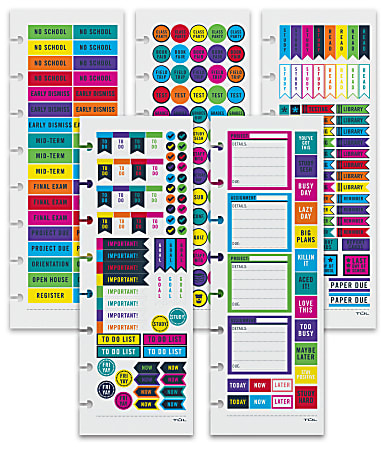 TUL™ Discbound Notebook Sticker Sheets, 3" x 8-1/2", Assorted Designs, Pack Of 10 Sheets