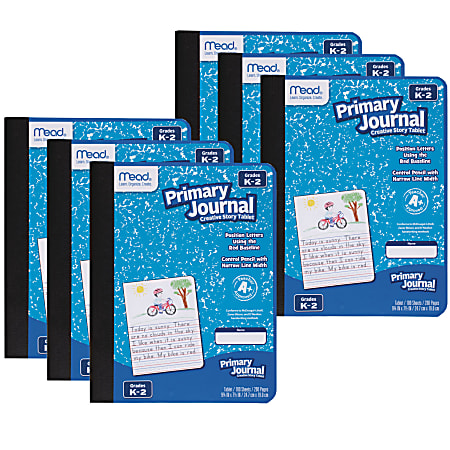 Mead Primary Journals 7 12 x 9 12 Half Page Ruled 100 Sheets Blue 