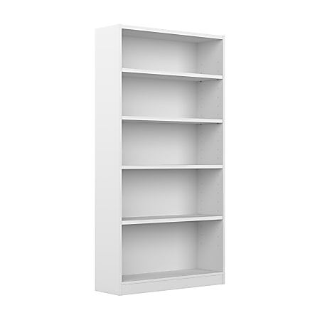 Bush Business Furniture Universal 72"H 5-Shelf Bookcase, Pure White, Standard Delivery