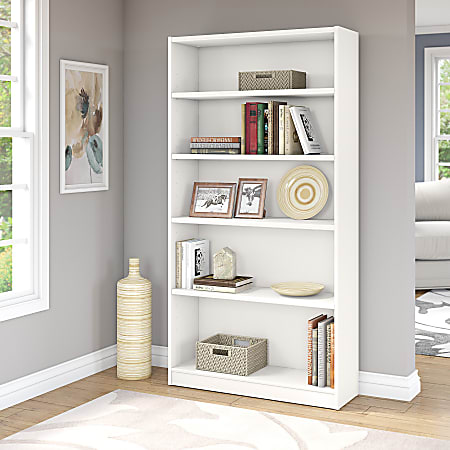 Bush Furniture Universal 5 Shelf, 5 Shelf Bookcase White