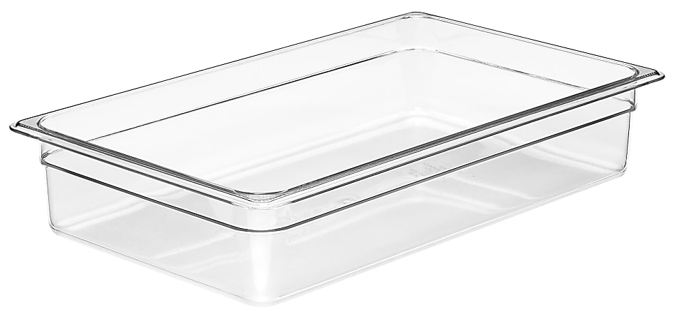 Cambro Camwear GN 1/1 Size 4" Food Pans, 4”H x 12-3/4”W x 20-7/8”D, Clear, Set Of 6 Pans