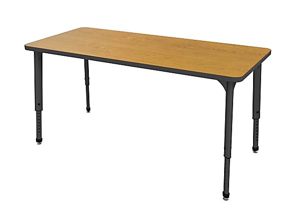 Marco Group™ Apex™ Series 72"W Adjustable Height Rectangular Table, Solar Oak/Black