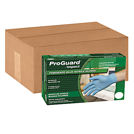 ProGuard General Purpose Disposable Nitrile Gloves, Large, Blue, 100 Per Box, Case Of 10 Boxes