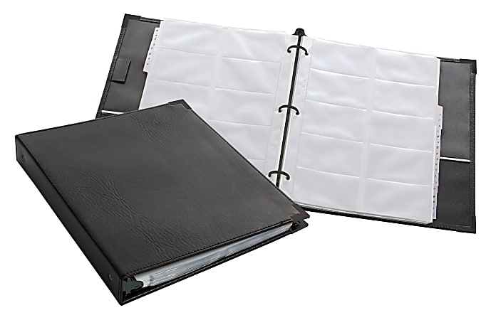 Cardinal Business Collection Card File Binder 11 58 H x 10 12 W x 1 34 D  Black - Office Depot