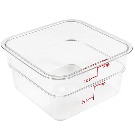 Cambro Square Food Storage Containers, 2-Quart, Clear, Pack Of 6 Containers