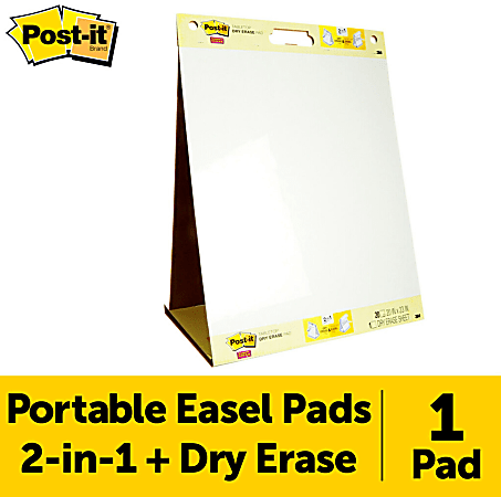 Post it Notes Super Sticky Dry Erase Tabletop Easel Pad 20 x 23 Pad Of 20  Sheets - Office Depot