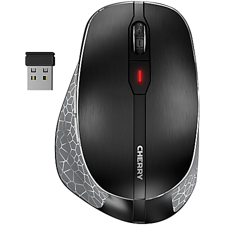 CHERRY MW 8 ERGO - Mouse - ergonomic - right-handed - optical - 7 buttons - wireless - RF, 2.4 GHz, Bluetooth 4.0 - USB wireless receiver