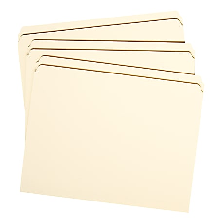 Smead® Reinforced Tab Manila File Folders, Letter Size, Straight Cut, Box Of 100