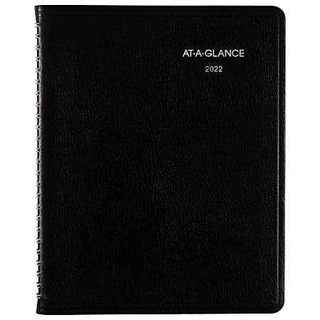 AT-A-GLANCE® DayMinder® Executive Weekly/Monthly Planner With Notes, 7" x 8-3/4", Black, January to December 2022, G54600
