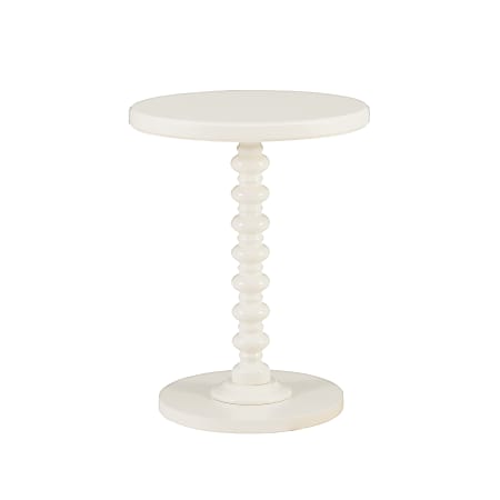 Powell Jarsky Round Spindle Side Table, 22-1/4"H x 17"W x 17"D, Off White