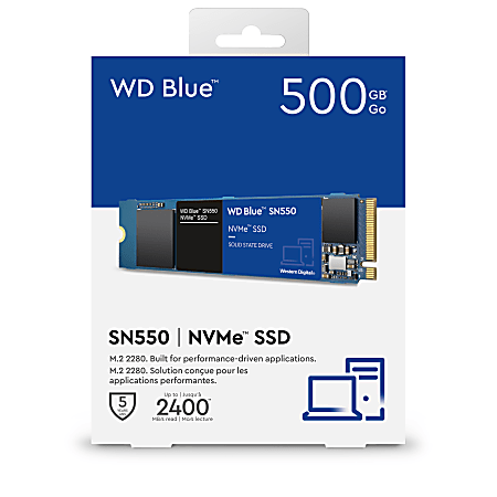 Western Digital® Blue SN550 NVMe Internal Solid State Drive, 500GB, WDBA3V5000ANC-WRSN