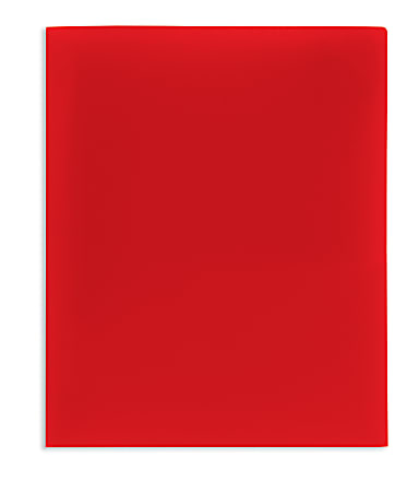 Office Depot® Brand School-Grade 2-Pocket Poly Folder, Letter Size, Red