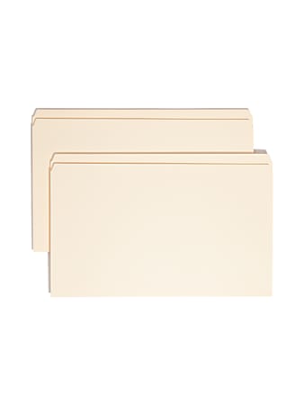 Smead&reg; Reinforced Tab Manila File Folders, Legal Size, Straight Cut, Box Of 100