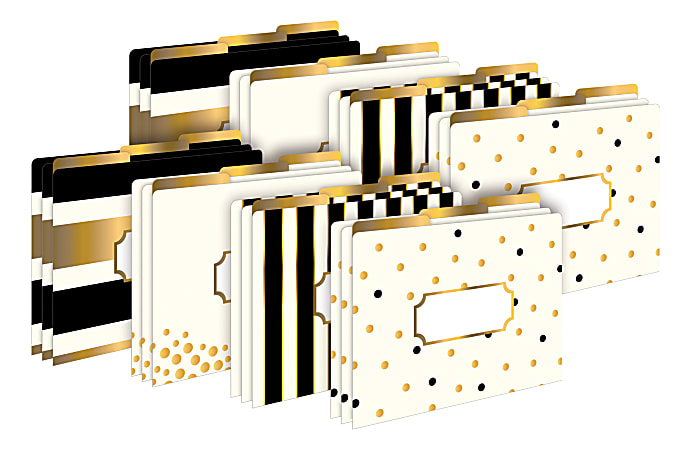 Barker Creek Tab File Folders, Letter Size, Gold, Pack Of 24 Folders