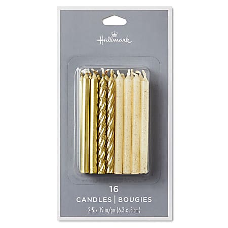 Hallmark Assorted Gold Birthday Candles Pack