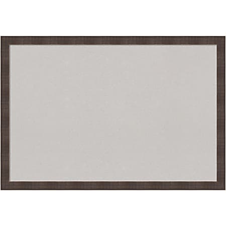Amanti Art Rectangular Non-Magnetic Cork Bulletin Board, Gray, 38” x 26”, Whiskey Brown Rustic Wood Frame