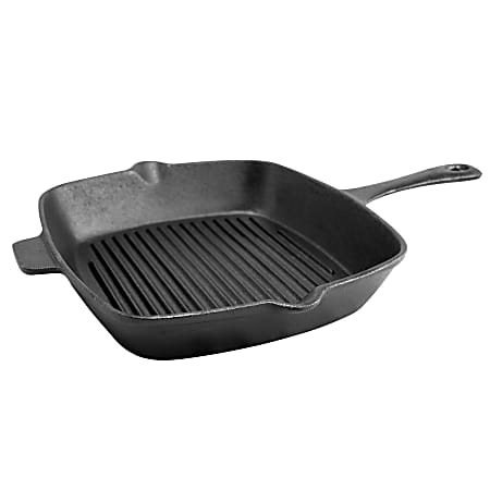 Gibson Home General Store Addlestone Pre-Seasoned Cast Iron Grill Pan, 10", Black