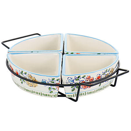 Gibson Elite Anaya Stoneware 5-Piece Section Dish, Multicolor