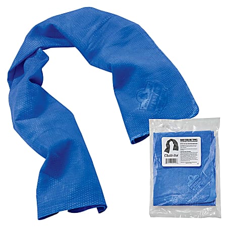 Ergodyne Chill-Its 6602 Evaporative Cooling Towel, 29-1/2"H x 13"W, Blue, Pack Of 50 Towels  