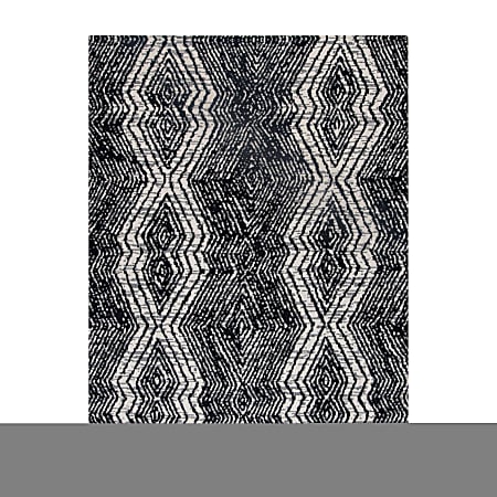 Anji Mountain Smiljan Rug’d Chair Mat, 1/2"H x 36"W x 48"D, Black/White