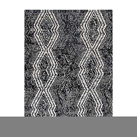 Anji Mountain Smiljan Rug’d Chair Mat, 1/2"H x 36"W x 48"D, Black/White