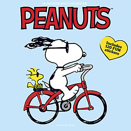 Graphique Humor Monthly Wall Calendar, 12" x 12", Peanuts, January To December 2022