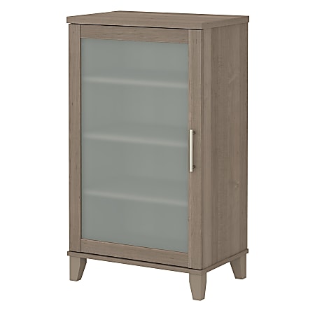 Bush Furniture Somerset 24"W Media Accent Cabinet, Ash Gray, Standard Delivery