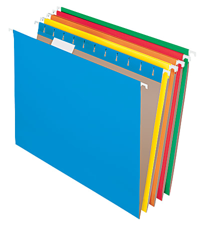 Office Depot® Brand Hanging File Folders, Letter Size, 100% Recycled, Assorted Colors, Box Of 25