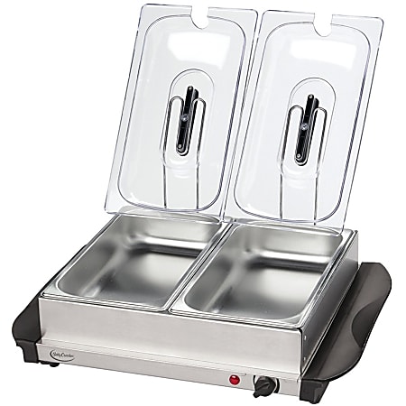 Betty Crocker BC-2587CY Stainless Steel Buffet Server with Warming Tray - Single Warmer/Plates - Stainless Steel