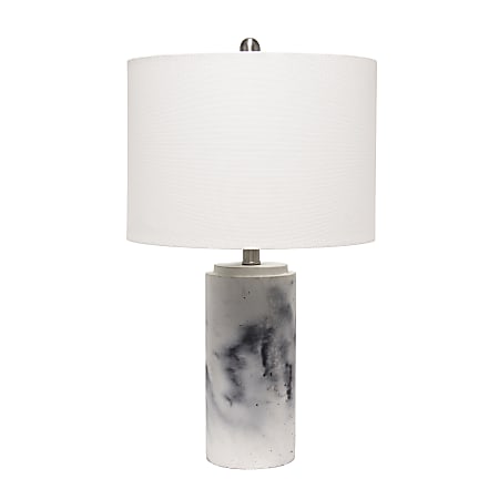 Lalia Home Marbleized Table Lamp, 24-1/4"H, White