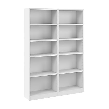 Bush Furniture Universal 71"H Tall 5 Shelf Bookcase, White, Standard Delivery