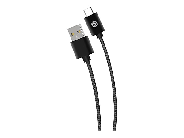 iEssentials USB Data Transfer Cable - 6 ft USB Data Transfer Cable - First End: USB Type C - Second End: USB Type A - Black