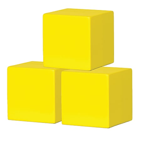 Teacher Created Resources Foam Blank Dice, 4", Yellow, Pack Of 3 Dice