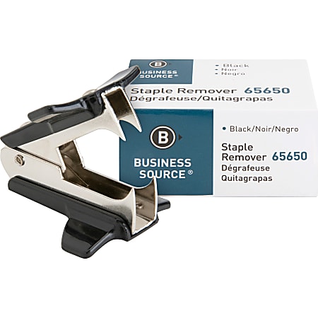 Business Source Nickel-plated Teeth Staple Remover - Plastic - Black - 1 Each