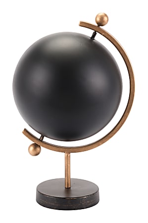 Zuo Modern Balc Globe, 16 1/2"H x 11"W x 9 13/16"D, Black