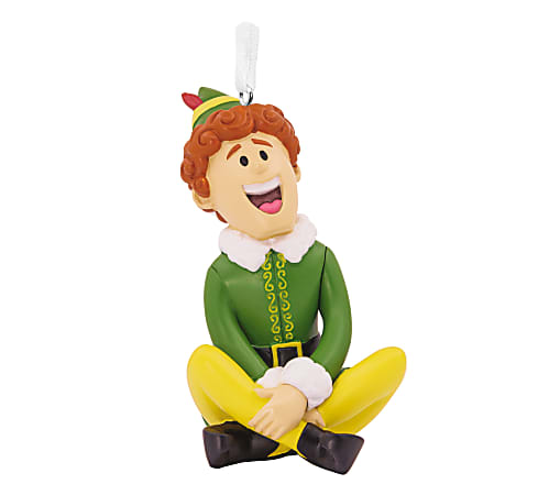 Hallmark Resin Christmas Ornament, 1-3/4&rdquo; x 3-1/2&rdquo; x 2&rdquo;, Singing Buddy the Elf