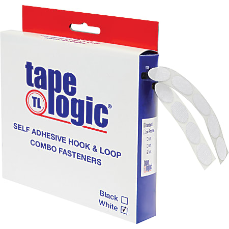 Tape Logic® Sticky Back Combo Pack Hook and Loop Dots, 1/2", White, Set of 200 Dots