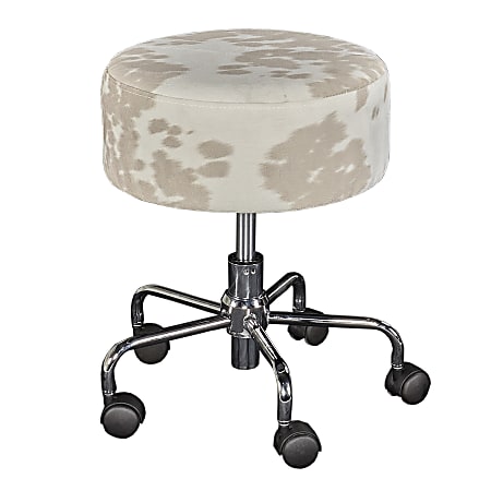 Linon Home Décor Products Cleo Adjustable Stool, Cow Print