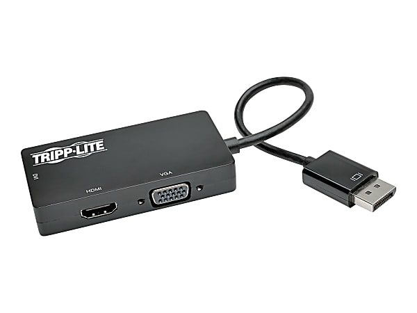 Tripp Lite Displayport 1.2 to VGA / DVI / HDMI Adapter Converter 4K 50 Pack - Supports up to 3840 x 2160 - Nickel Plated Connector - Nickel, Gold Plated Contact - Black - 50 Pack