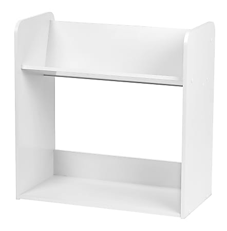 IRIS 24"H 2-Tier Tilted-Shelf Book Rack, White