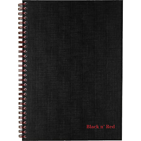 Black n' Red Business Notebook, 70 Sheets, Black