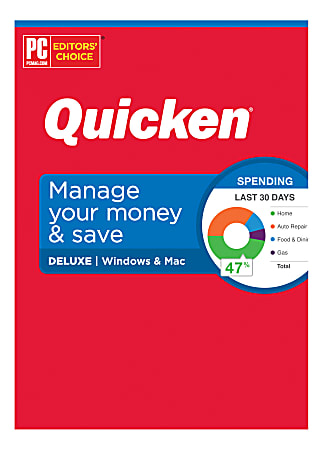 Quicken® Deluxe Personal Finance Software, 1-Year Subscription, For PC/Mac®