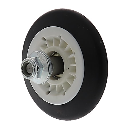 ERP® Replacement Dryer Drum Roller with Nut and Washer for LG® Part Number 4581EL2002A, Black