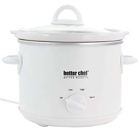 Better Chef 3-Quart Slow Cooker With Removable Stoneware Crock, White