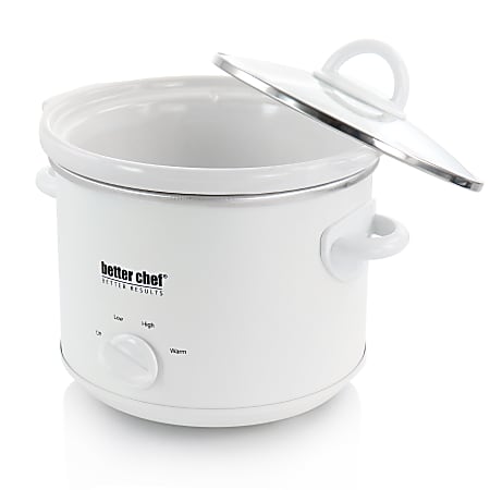 Better Chef 3 Quart Slow Cooker With Removable Stoneware Crock White Office Depot