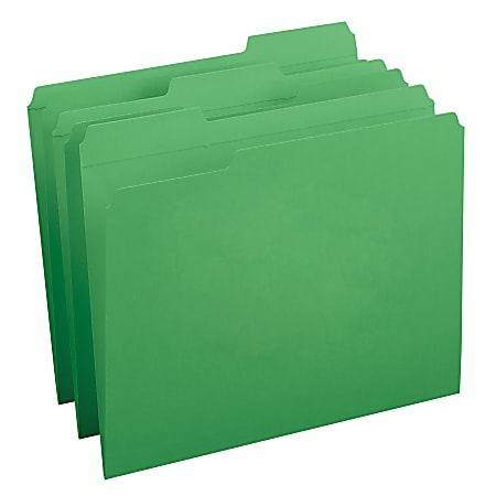 Smead® Color File Folders, With Reinforced Tabs, Legal Size, 1/3 Cut, Green, Box Of 100