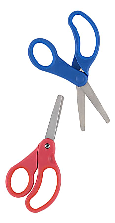Office Depot® Brand Kids' Scissors, 5" Handle, Blunt Tip, Assorted Colors, Pack Of 2 Scissors