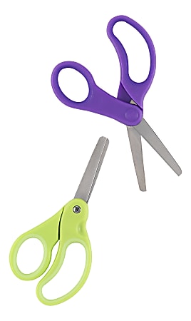 5 Assorted Color Point Tip Scissors, Bulk Pack